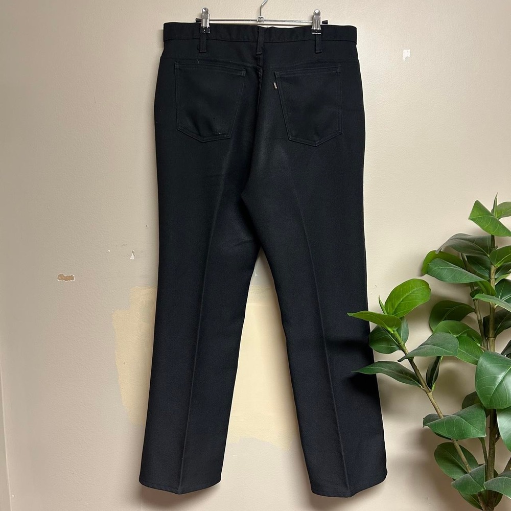 Vintage 70s Levis Black Pleated Trouser Western Pants Mens 34x31 Retro Casual